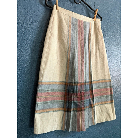 VINTAGE G.J. Forbes Plaid Striped Pleated Skirt - Picture 2 of 7
